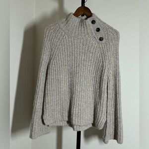 Banana Republic | Cozy Gray Button-Detail Sweater